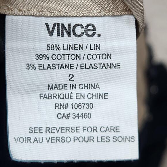 Vince Shorts Womens 2 Charcoal Linen Blend Bermuda Tailored Dressy V0528-20710 - Picture 8 of 9